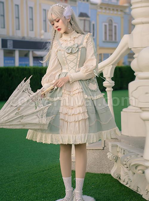 Pastoral-Style-Light-Green-Sweet-Lolita-Sling-Dress-And-Shirt-Set-coscarnival-631