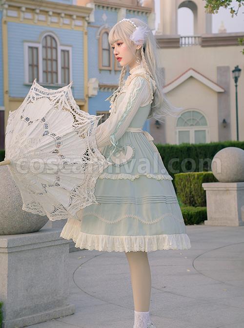 Pastoral-Style-Light-Green-Sweet-Lolita-Sling-Dress-And-Shirt-Set-coscarnival-642
