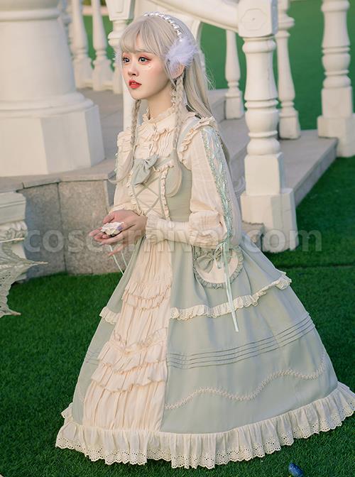 Pastoral-Style-Light-Green-Sweet-Lolita-Sling-Dress-And-Shirt-Set-coscarnival-649