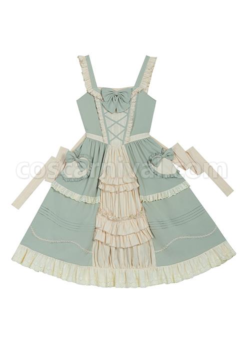 Pastoral-Style-Light-Green-Sweet-Lolita-Sling-Dress-And-Shirt-Set-coscarnival-652