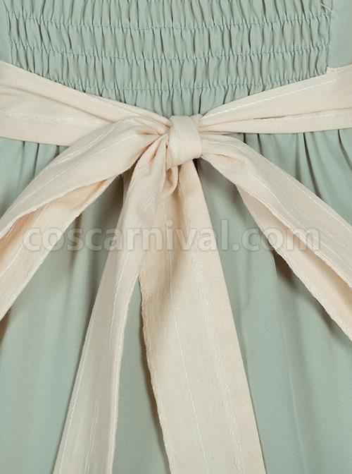 Pastoral-Style-Light-Green-Sweet-Lolita-Sling-Dress-And-Shirt-Set-coscarnival-669