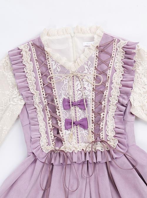 Pastoral-Style-Retro-Elegant-Lace-Velvet-Stitching-Spring-Autumn-Lace-Up-Classic-Lolita-Long-Sleeved-Dress-coscarnival-2444
