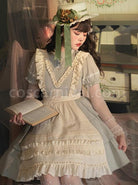 Pastoral-Style-Stand-Collar-Puff-Sleeve-Stitching-Wave-Dot-Mesh-Fake-Two-Piece-Design-Classic-Lolita-Long-Sleeved-Dress-coscarnival-2407