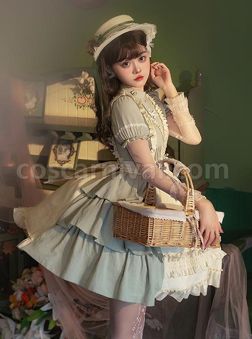 Pastoral-Style-Stand-Collar-Puff-Sleeve-Stitching-Wave-Dot-Mesh-Fake-Two-Piece-Design-Classic-Lolita-Long-Sleeved-Dress-coscarnival-2425