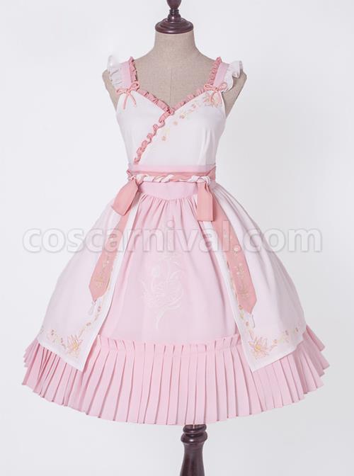 Pear-Flowers-And-Lotus-Flowers-Series-Chinese-Style-Qi-Lolita-Sling-Dress-coscarnival-4510