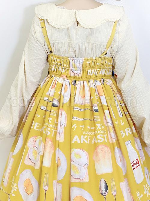 Petal Collar Jacquard Long Sleeve Sweet Lolita Shirt coscarnival