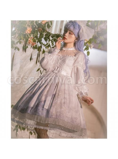 Pick-The-Stars-Series-OP-Elegant-Printing-Classic-Lolita-Dreamy-White-Long-Sleeve-Dress-coscarnival-526