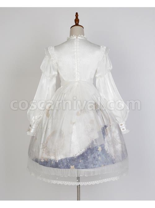 Pick-The-Stars-Series-OP-Elegant-Printing-Classic-Lolita-Dreamy-White-Long-Sleeve-Dress-coscarnival-555
