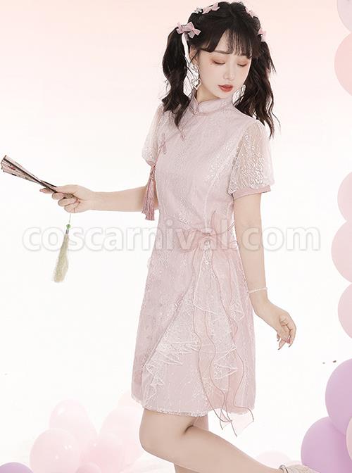 Pink-Jacquard-Embroidery-Chinese-Style-Improved-Cheongsam-Jacquard-Lace-Bow-Knot-Stand-Collar-Plate-Buckle-Tassel-Decoration-Classic-Lolita-Dress-coscarnival-714