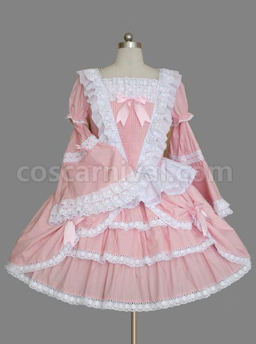 Pink-Long-Sleeve-Lace-Ruffles-Classic-Lolita-Dress-coscarnival-1133