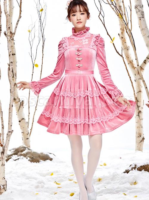 Pink-Thickened-Flounce-Classic-Lolita-Long-Sleeve-Dress-coscarnival-4483