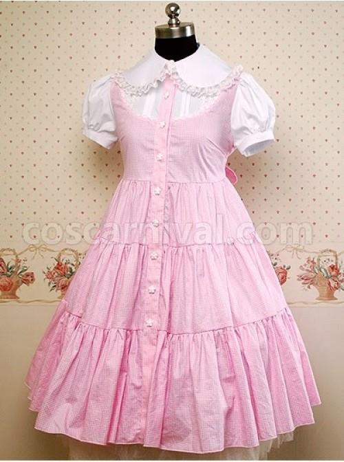 Pink-and-White-Puff-Short-Sleeves-Bow-Lolita-Dress-coscarnival-220