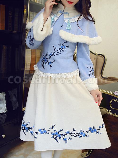 Plum-Blossom-Embroidery-Classic-Lolita-Dress-With-Shawl-coscarnival-3963