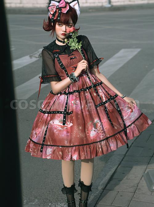 Popping Candy Series Doll Collar Ruffle Hem Sweet Lolita Light Short Sleeve Shirt coscarnival