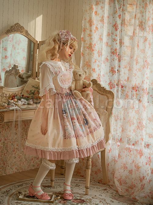 Popping Candy Series Doll Collar Ruffle Hem Sweet Lolita Light Short Sleeve Shirt coscarnival