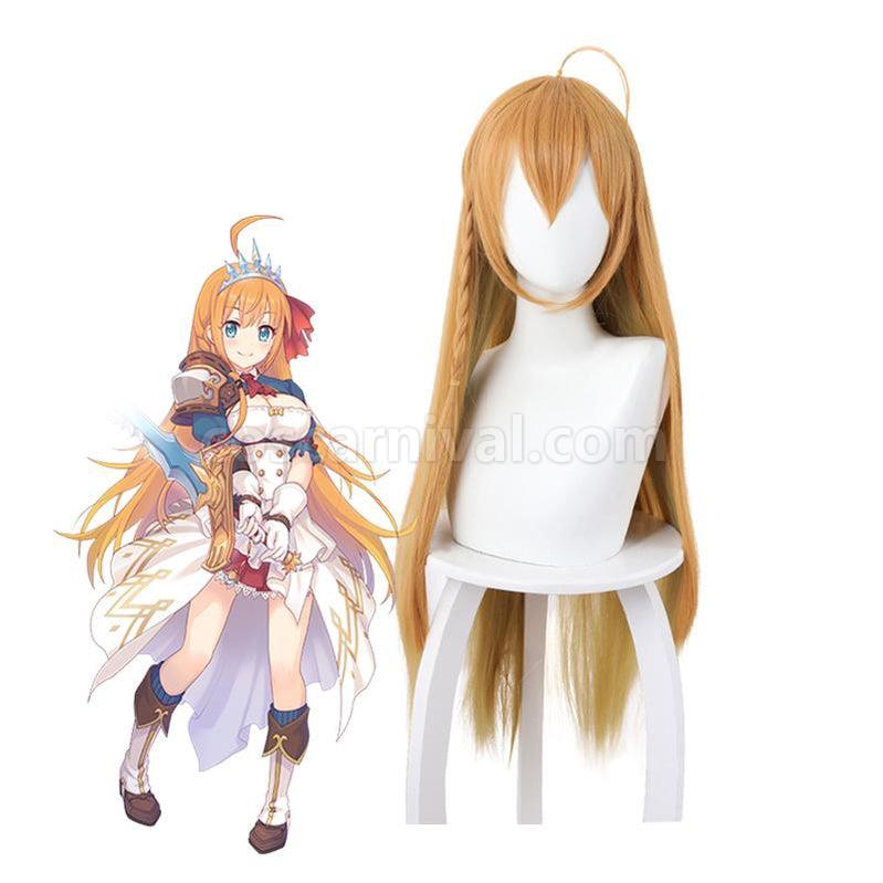 Princess Connect! ReDive Eustiana Von Astrea Yellow Gradient 90cm Long Straight Cosplay Wigs coscarnival011118009
