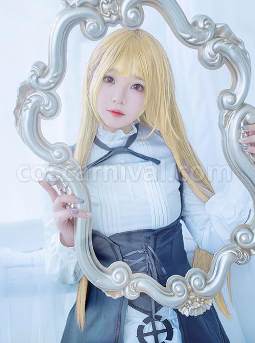 Princess Principal Cosplay Costume Gothic Lolita Black And White Long Sleeve Dress Set coscarnival