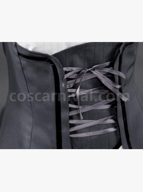 Princess Principal Cosplay Costume Gothic Lolita Black And White Long Sleeve Dress Set coscarnival