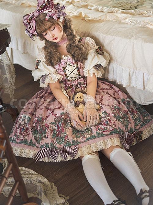 Printed-Little-Red-Riding-Hood-Series-Elegant-Square-Neck-Bubble-Lantern-Sleeve-Detachable-Lace-Embroidery-Apron-Classic-Lolita-Short-Sleeved-Dress-coscarnival-2400