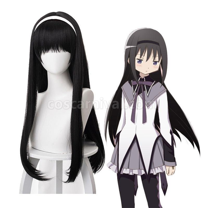 Puella Magi Madoka Magica Homura Akemi Long Straight Black Cosplay Wigs coscarnival011116479