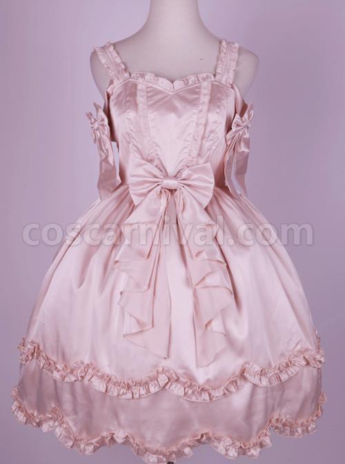 Pure-Color-Bowknot-Cute-And-Sexy-Classic-Lolita-Sling-Dress-coscarnival-1127