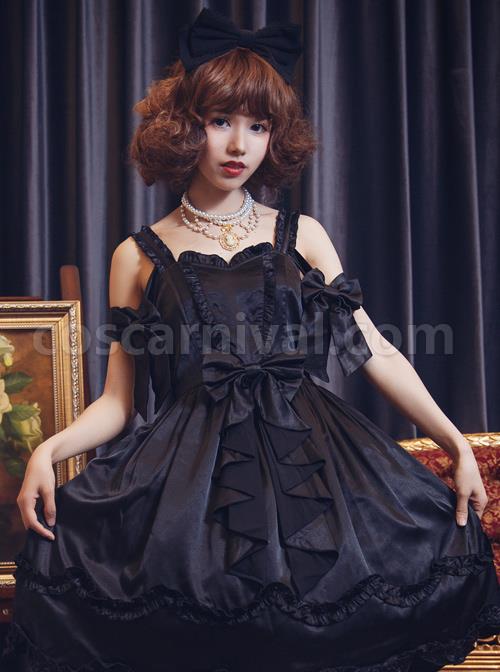 Pure-Color-Bowknot-Cute-And-Sexy-Classic-Lolita-Sling-Dress-coscarnival-1143