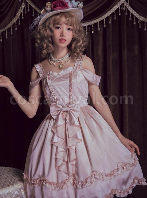 Pure-Color-Bowknot-Cute-And-Sexy-Classic-Lolita-Sling-Dress-coscarnival-1152