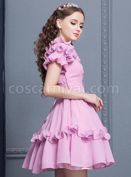 Purple-Agaric-Lace-Elegant-Collar-Classic-Lolita-Short-Sleeves-Dress-coscarnival-4988