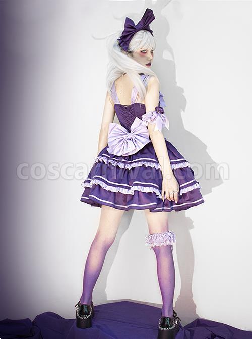 Purple-Sexy-Metal-Zipper-Design-Three-Layer-Pleated-Hem-Bow-Knots-Decoration-JSK-Classic-Lolita-Dress-Set-coscarnival-4989