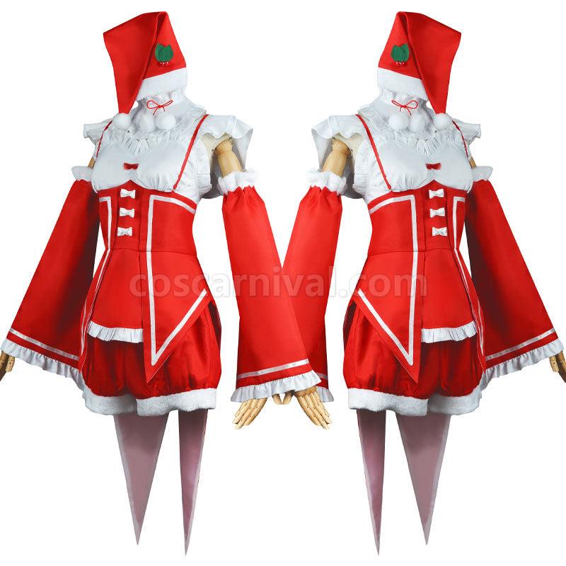 Re Zero Starting Life in Another World Rem and Ram Christmas Cosplay Costumes coscarnival01112005