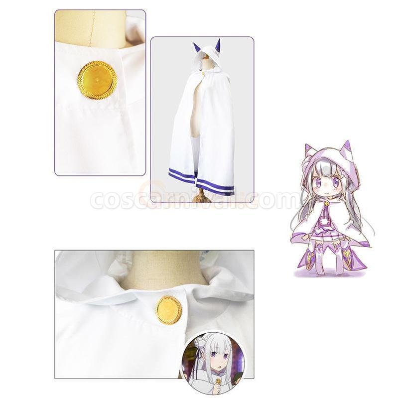 ReZero Starting Life in Another World Emilia Cloak Cosplay Costume coscarnival011118983