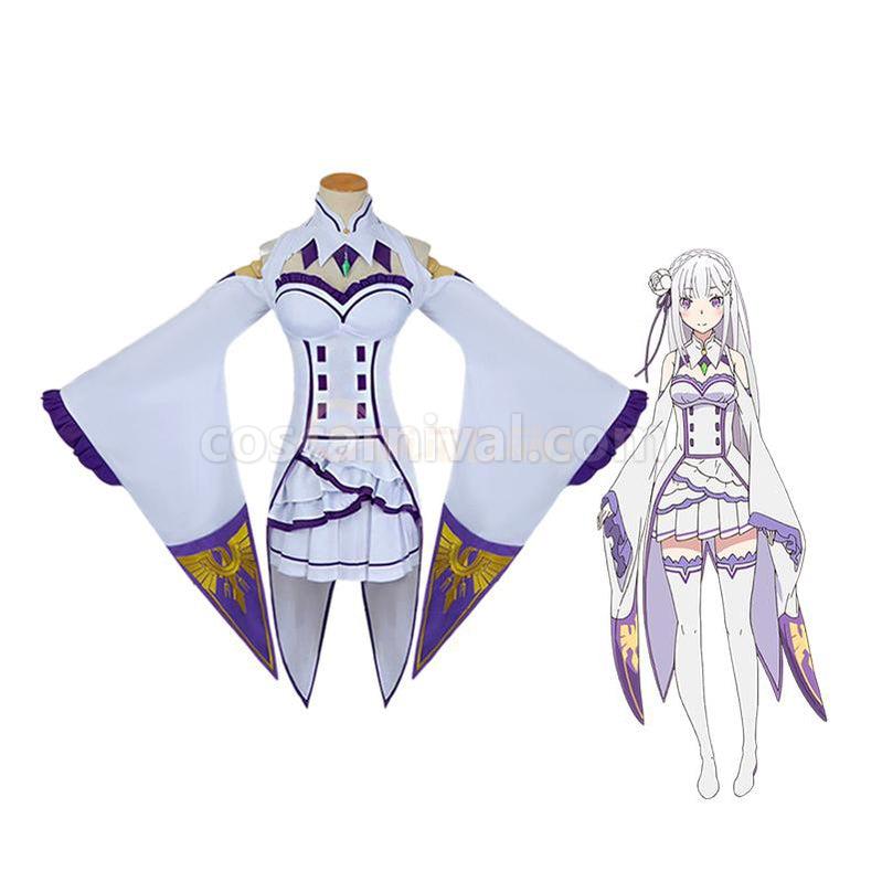 ReZero Starting Life in Another World Emilia Cosplay Costume coscarnival011118965