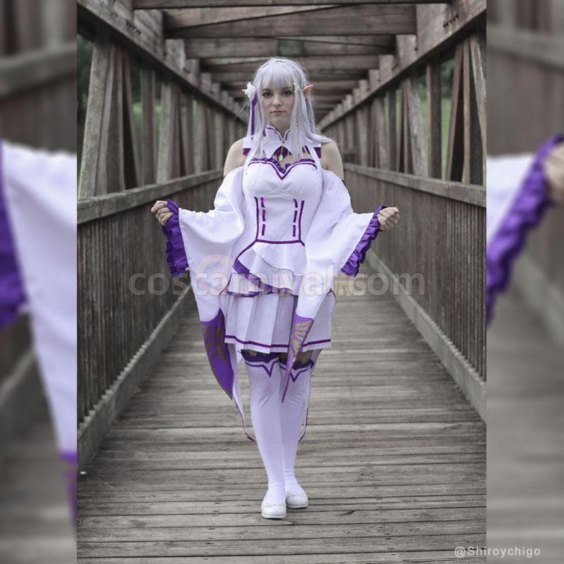 ReZero Starting Life in Another World Emilia Cosplay Costume coscarnival011118975
