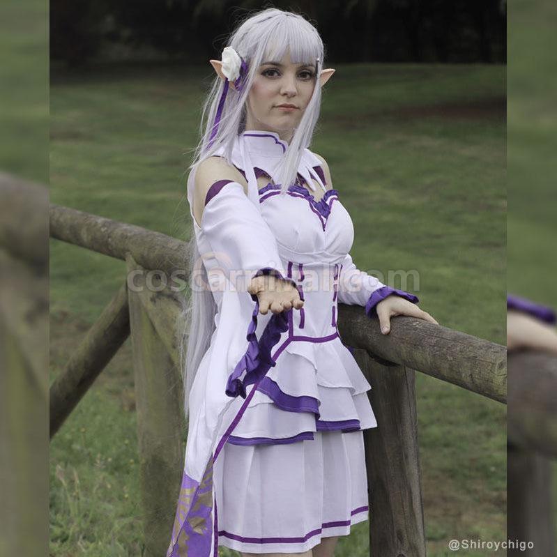 ReZero Starting Life in Another World Emilia Cosplay Costume coscarnival011118982
