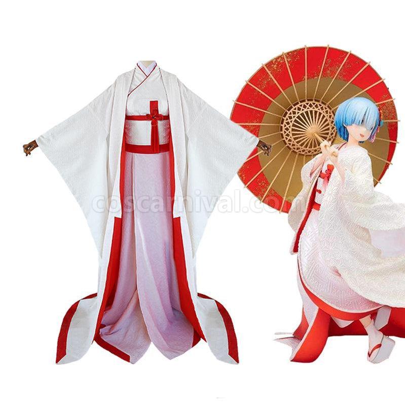 ReZero Starting Life in Another World Rem Japanese Wedding Dress Cosplay Costume coscarnival011118699