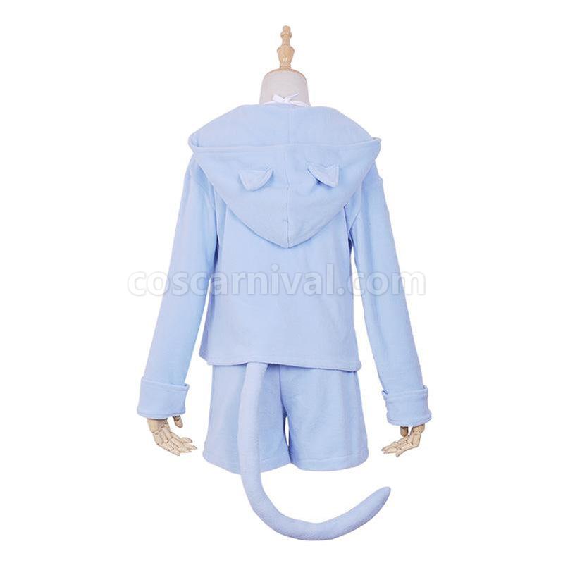 ReZero Starting Life in Another World Rem and Ram Cat Pajamas Cosplay Costume coscarnival011118093