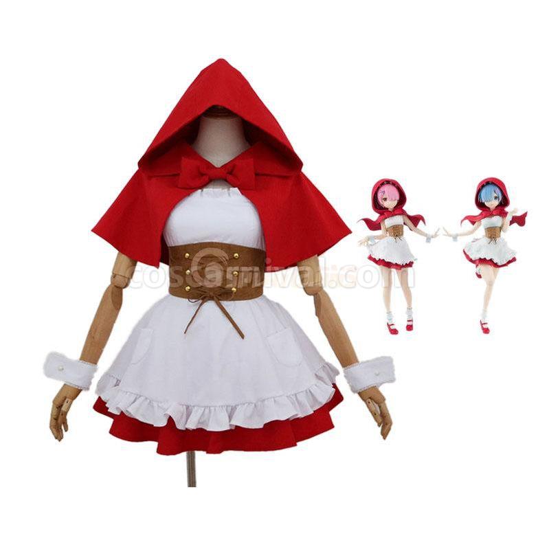 ReZero Starting Life in Another World Rem and Ram Little Red Riding Hood Cosplay Costume coscarnival011118901