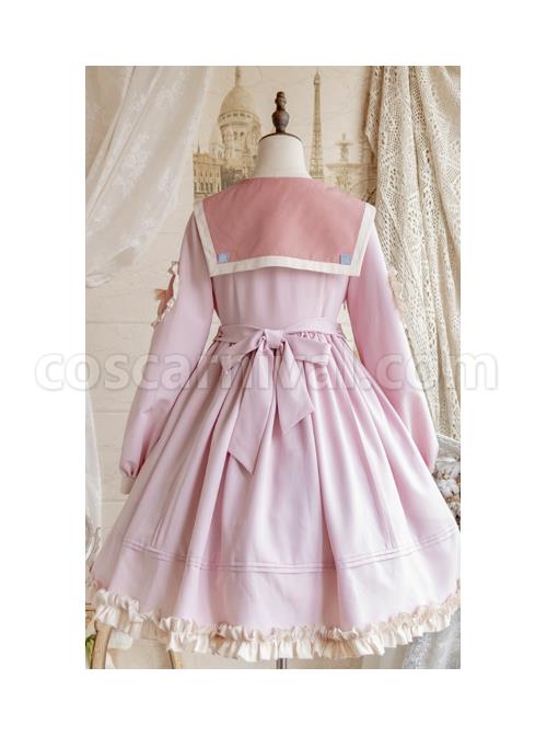 Red-Pentagram-Design-Cute-Big-Lapel-Neckline-Bow-Decoration-Pleated-Ruffle-Trim-Classic-Lolita-Long-Sleeve-Dress-coscarnival-4175