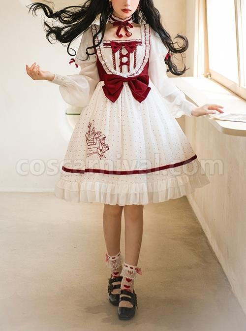 Red-White-Elegant-Bouquet-Print-With-Polka-Dots-Bow-Knot-Lantern-Sleeve-Beam-Mouth-Long-Sleeve-Classic-Lolita-Dress-coscarnival-2315