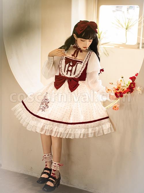 Red-White-Elegant-Bouquet-Print-With-Polka-Dots-Bow-Knot-Lantern-Sleeve-Beam-Mouth-Long-Sleeve-Classic-Lolita-Dress-coscarnival-2340