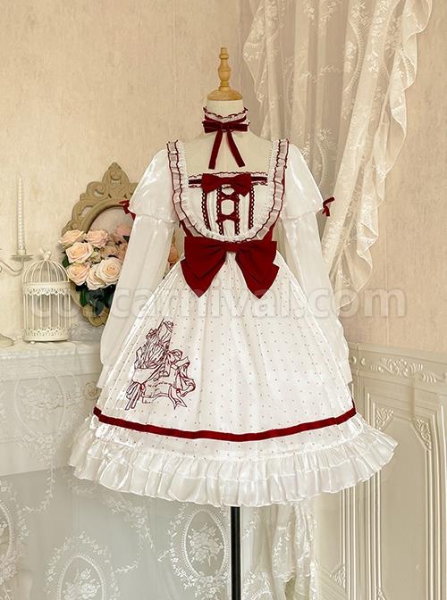 Red-White-Elegant-Bouquet-Print-With-Polka-Dots-Bow-Knot-Lantern-Sleeve-Beam-Mouth-Long-Sleeve-Classic-Lolita-Dress-coscarnival-2363