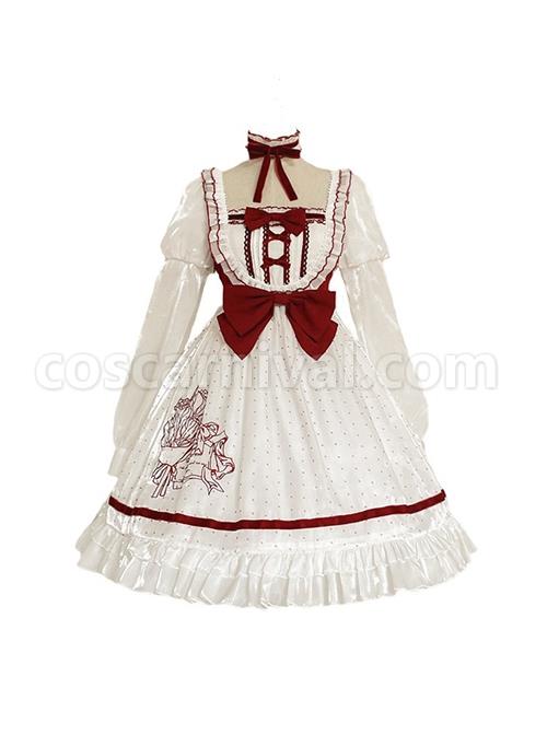 Red-White-Elegant-Bouquet-Print-With-Polka-Dots-Bow-Knot-Lantern-Sleeve-Beam-Mouth-Long-Sleeve-Classic-Lolita-Dress-coscarnival-2366