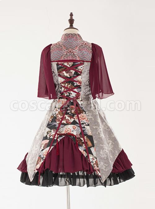 Red-crowned-Crane-Pattern-Chinese-Style-Classic-Lolita-Half-Sleeve-Dress-coscarnival-3738
