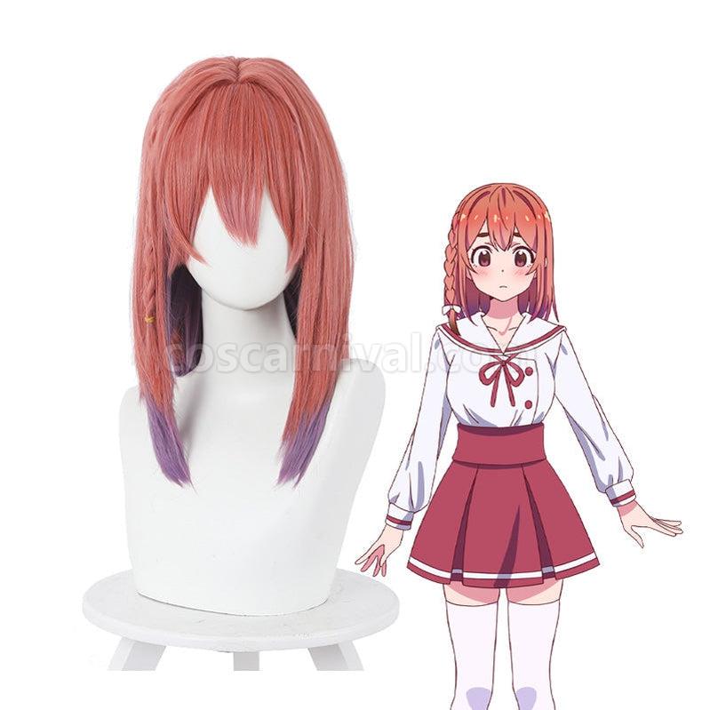 Rent A Girlfriend Sumi Sakurasawa Long Red Gradient Purple Cosplay Wigs coscarnival011113953