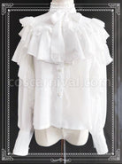 Retro Bowknot Chiffon Lolita Ruffles Long Sleeve Shirt coscarnival