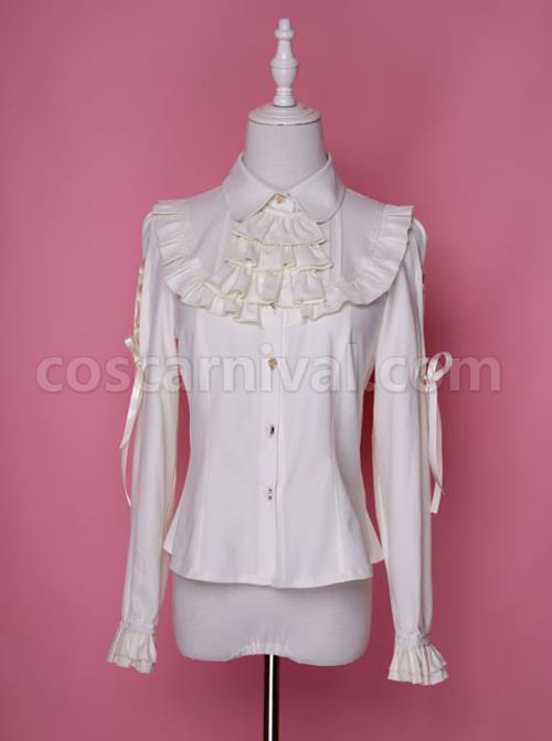 Retro Chiffon Gothic Lolita Long Sleeve Shirt coscarnival