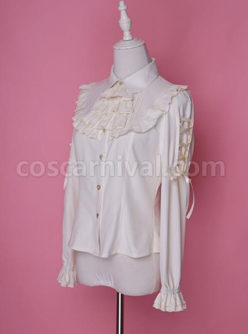 Retro Chiffon Gothic Lolita Long Sleeve Shirt coscarnival