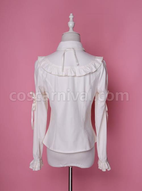 Retro Chiffon Gothic Lolita Long Sleeve Shirt coscarnival