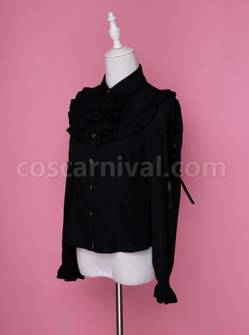 Retro Chiffon Gothic Lolita Long Sleeve Shirt coscarnival