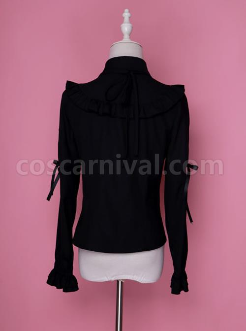 Retro Chiffon Gothic Lolita Long Sleeve Shirt coscarnival
